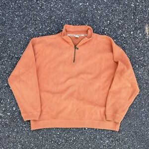 Tommy Bahama Relax Quarter Zip Sweater Orange Ribbed Pullover Mens XS